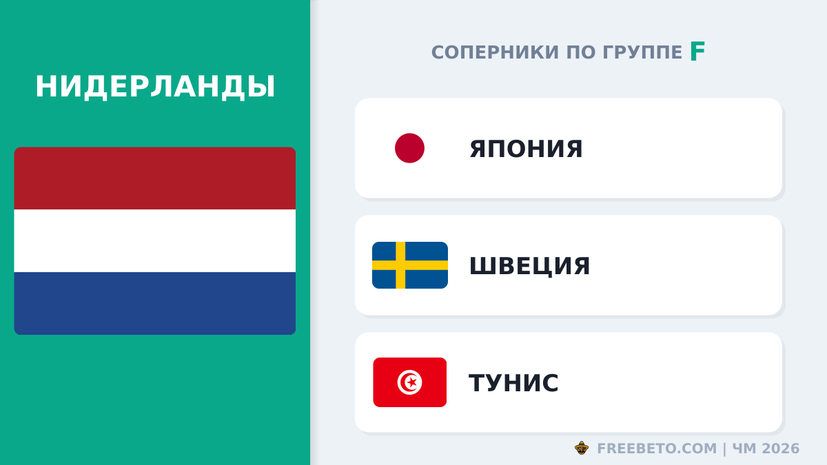 Нидерланды соперники по группе F