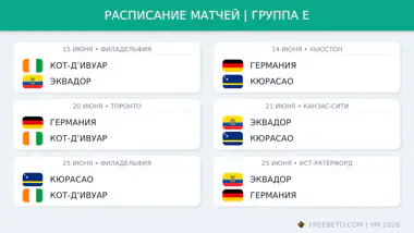 Расписание группы E