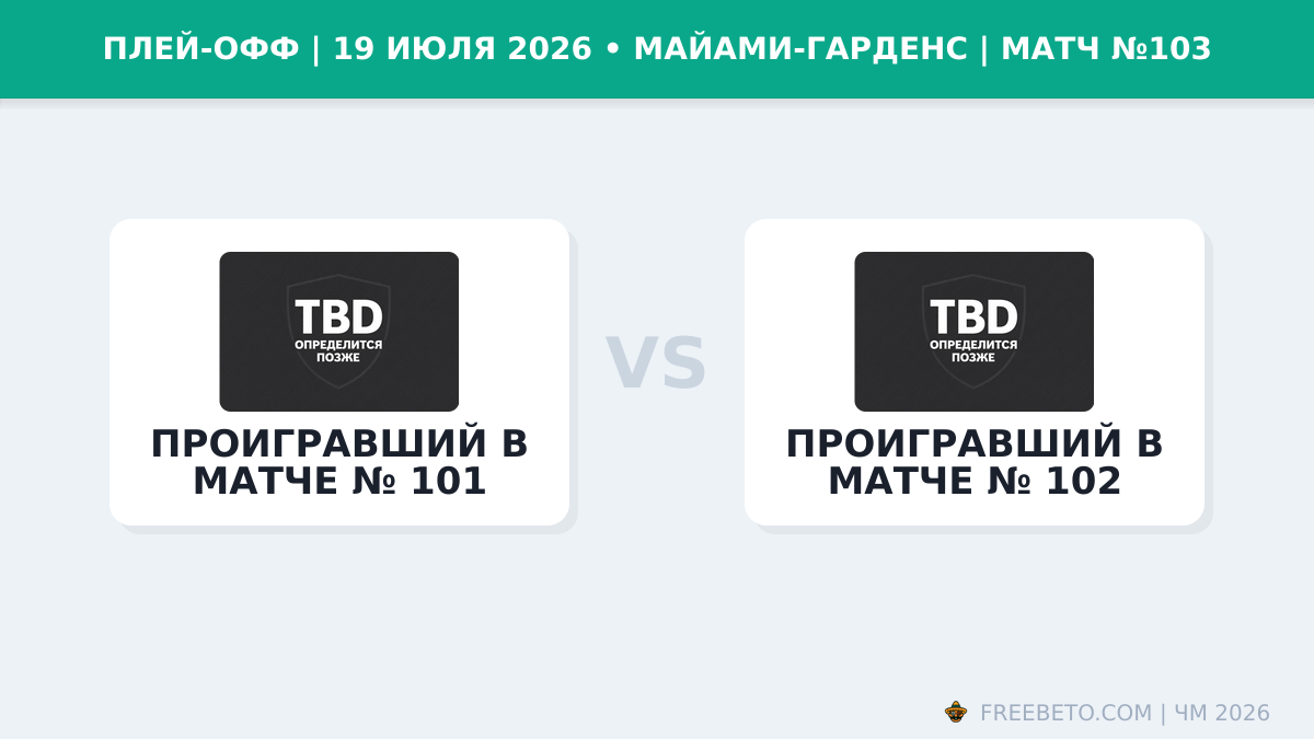 Матч Проигравший в матче № 101 — Проигравший в матче № 102